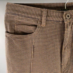 KAPITAL Size 31 Brown Navy Houndstooth Cotton Pants