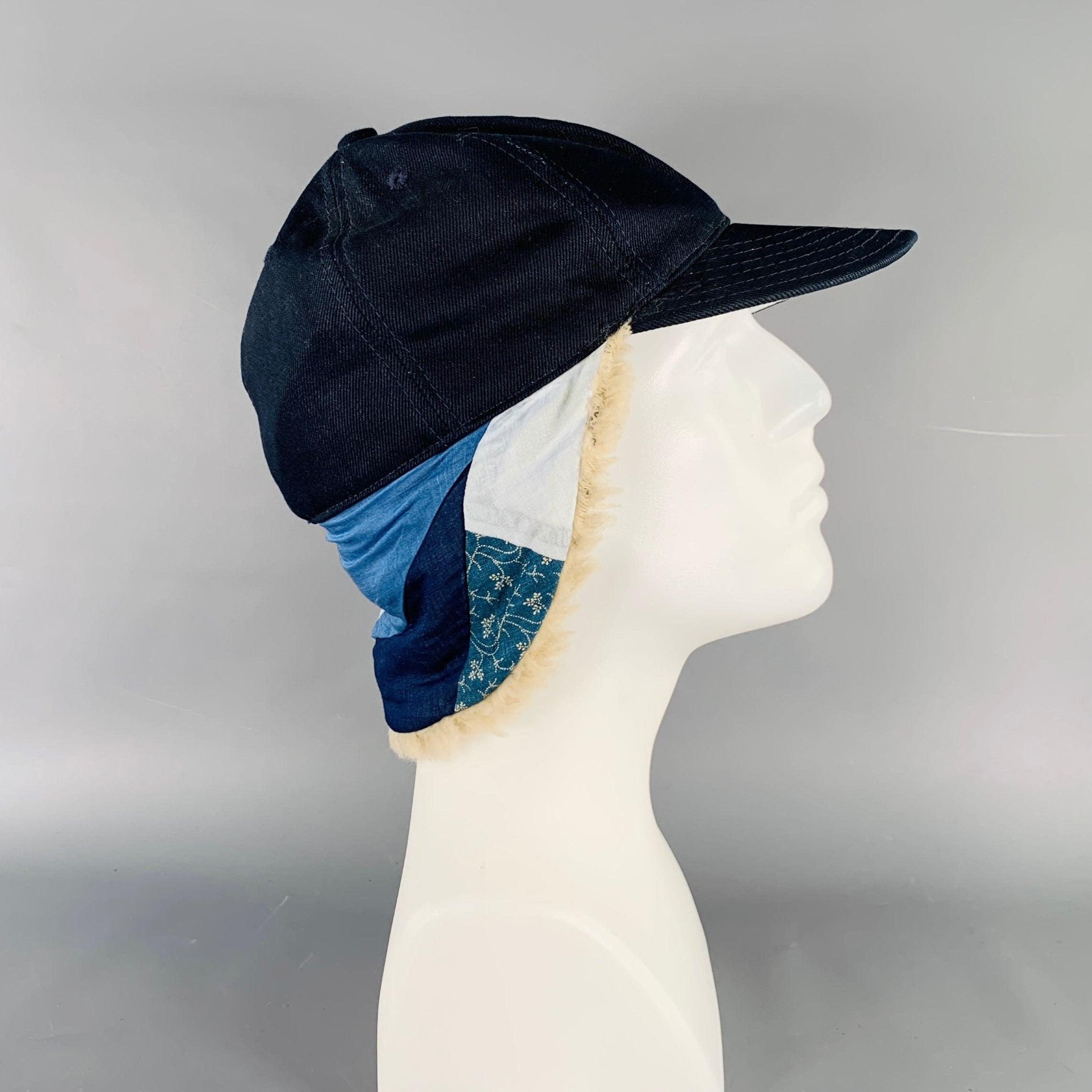 Gorro de algodón patchwork índigo índigo talla 7 1/2 Gris en venta