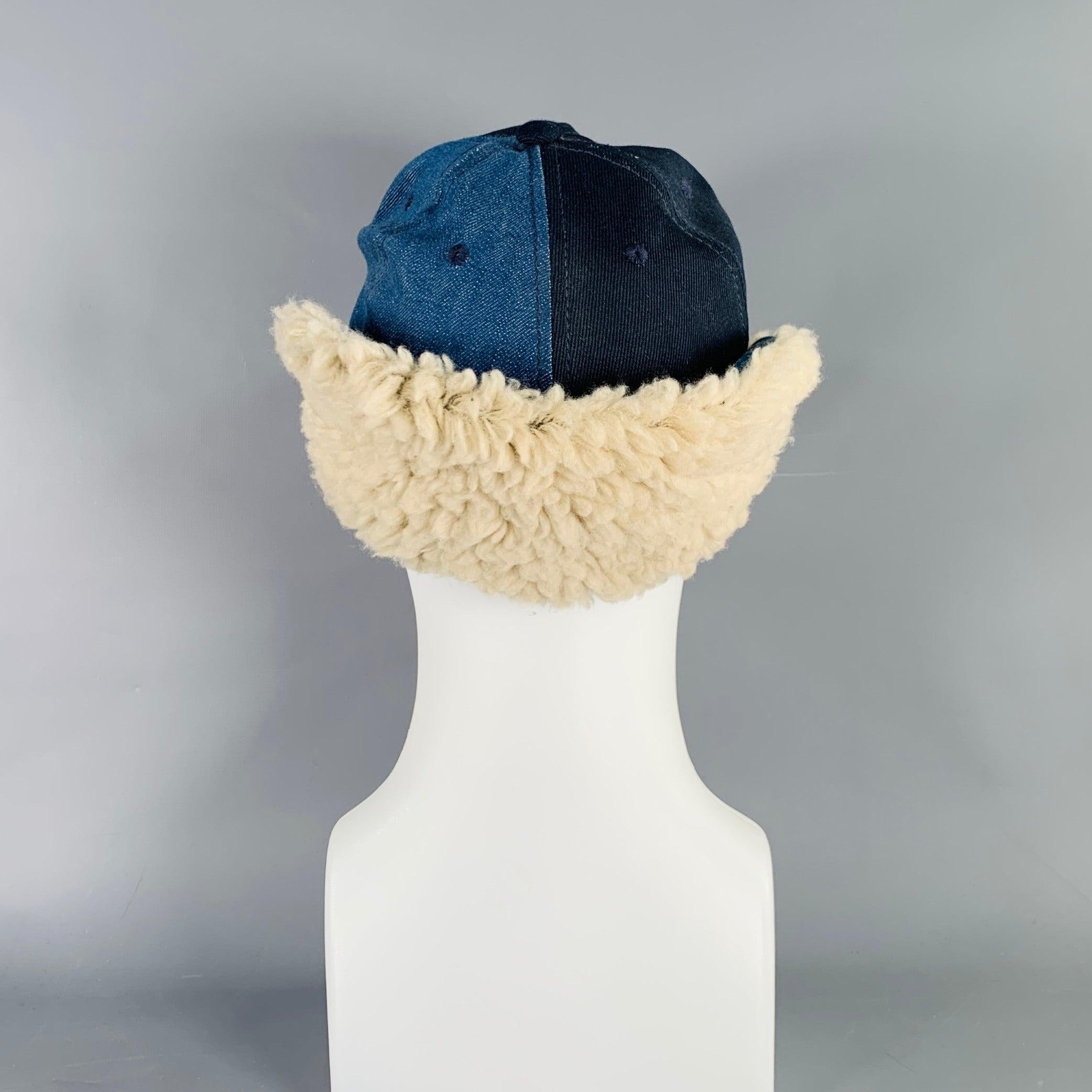 De los hombres Gorro de algodón patchwork índigo índigo talla 7 1/2 en venta