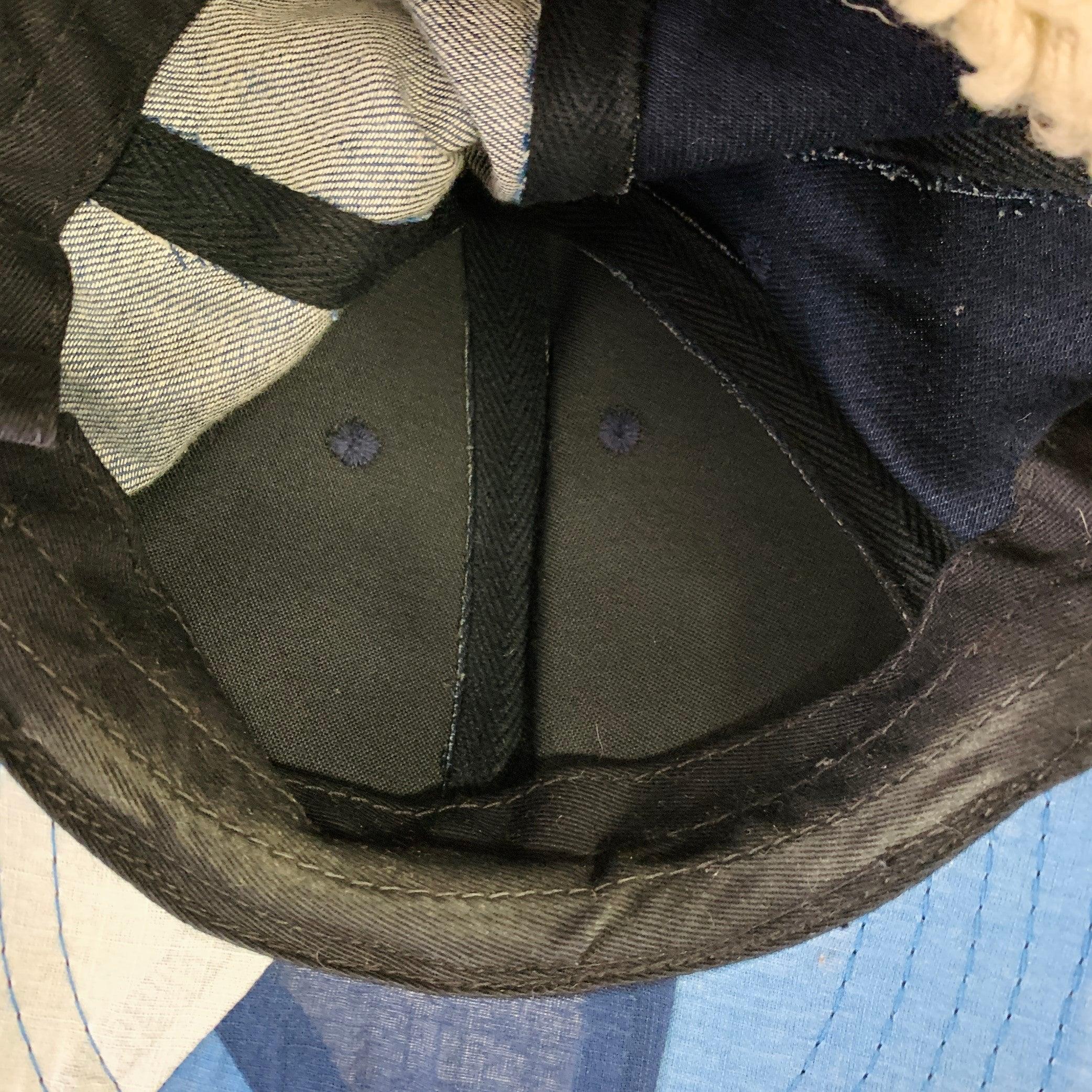 Gorro de algodón patchwork índigo índigo talla 7 1/2 en venta 1