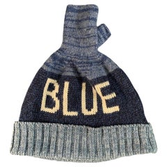 KAPITAL Size 7 1/4 Navy Blue Knit Wool Cotton Acryllic Hats