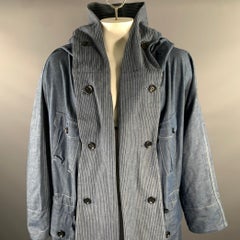KAPITAL Size L Indigo Cotton Hooded Traggle Ring Coat