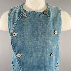 KAPITAL Size L Indigo Wash Denim Asymmetrical Vest
