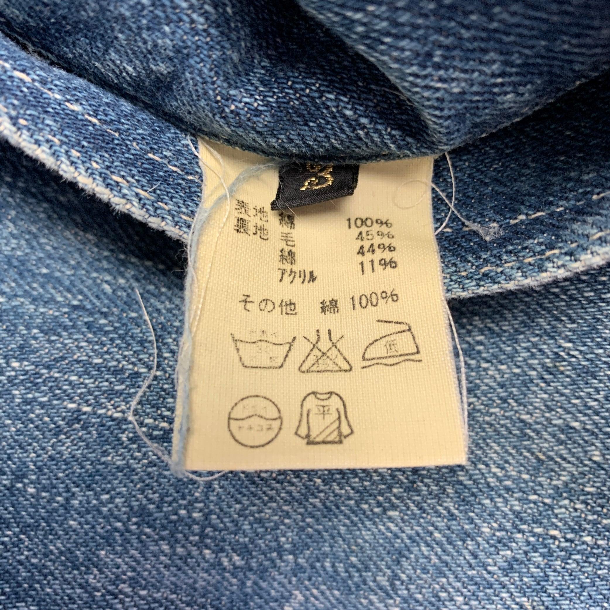 KAPITAL Size L Indigo Wash Denim Asymmetrical Vest 1
