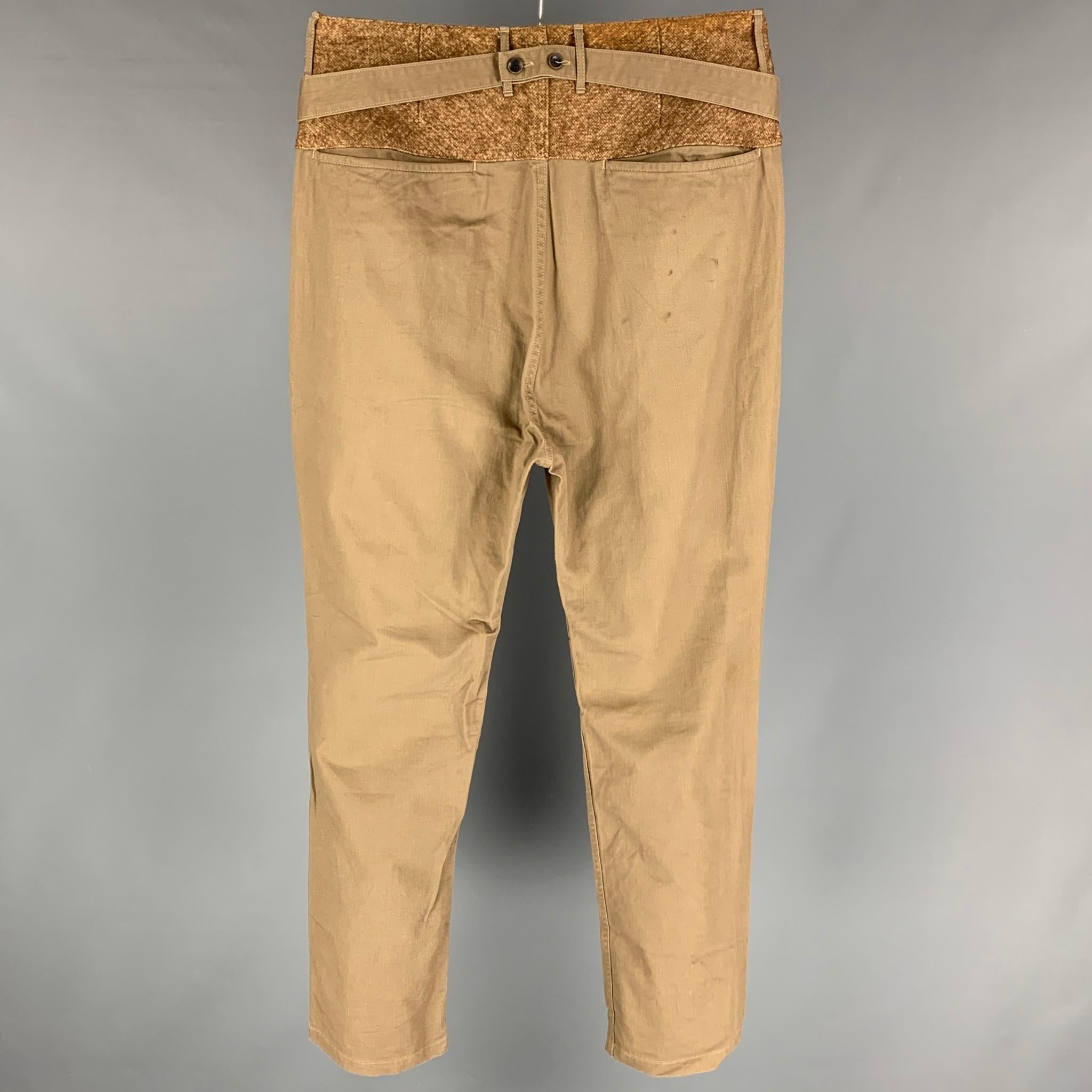 Beige KAPITAL Size L Khaki Cotton High Waisted Casual Pants
