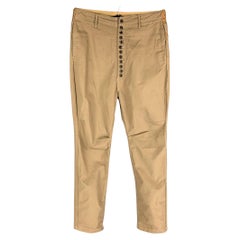 KAPITAL Size L Khaki Cotton High Waisted Casual Pants