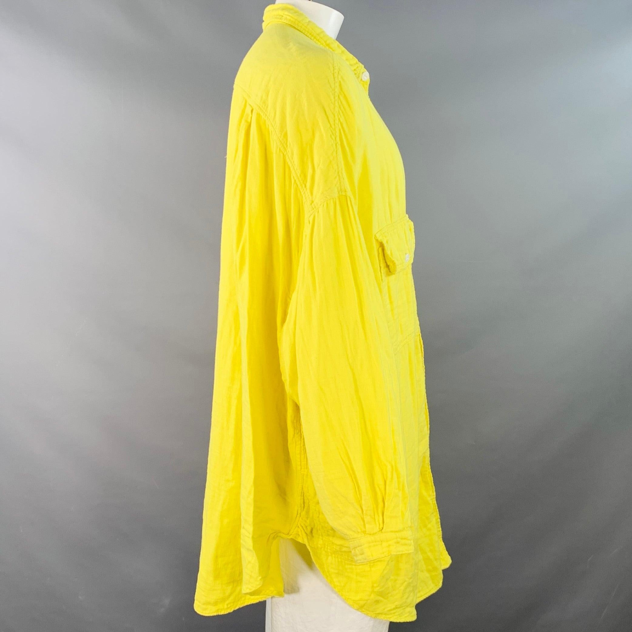 KAPITAL Talla L Chaqueta Camisa Manga Larga Sobredimensionada Algodón Amarillo Dos Bolsillos en Excelente estado para la venta en San Francisco, CA