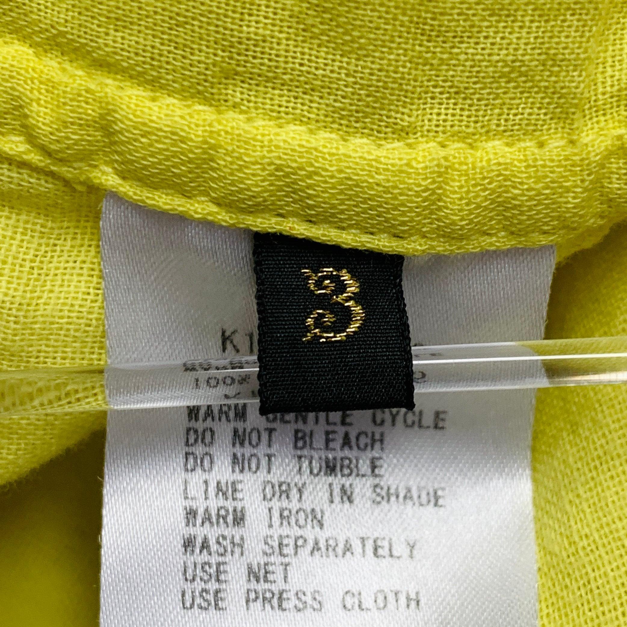 KAPITAL Talla L Chaqueta Camisa Manga Larga Sobredimensionada Algodón Amarillo Dos Bolsillos en venta 2