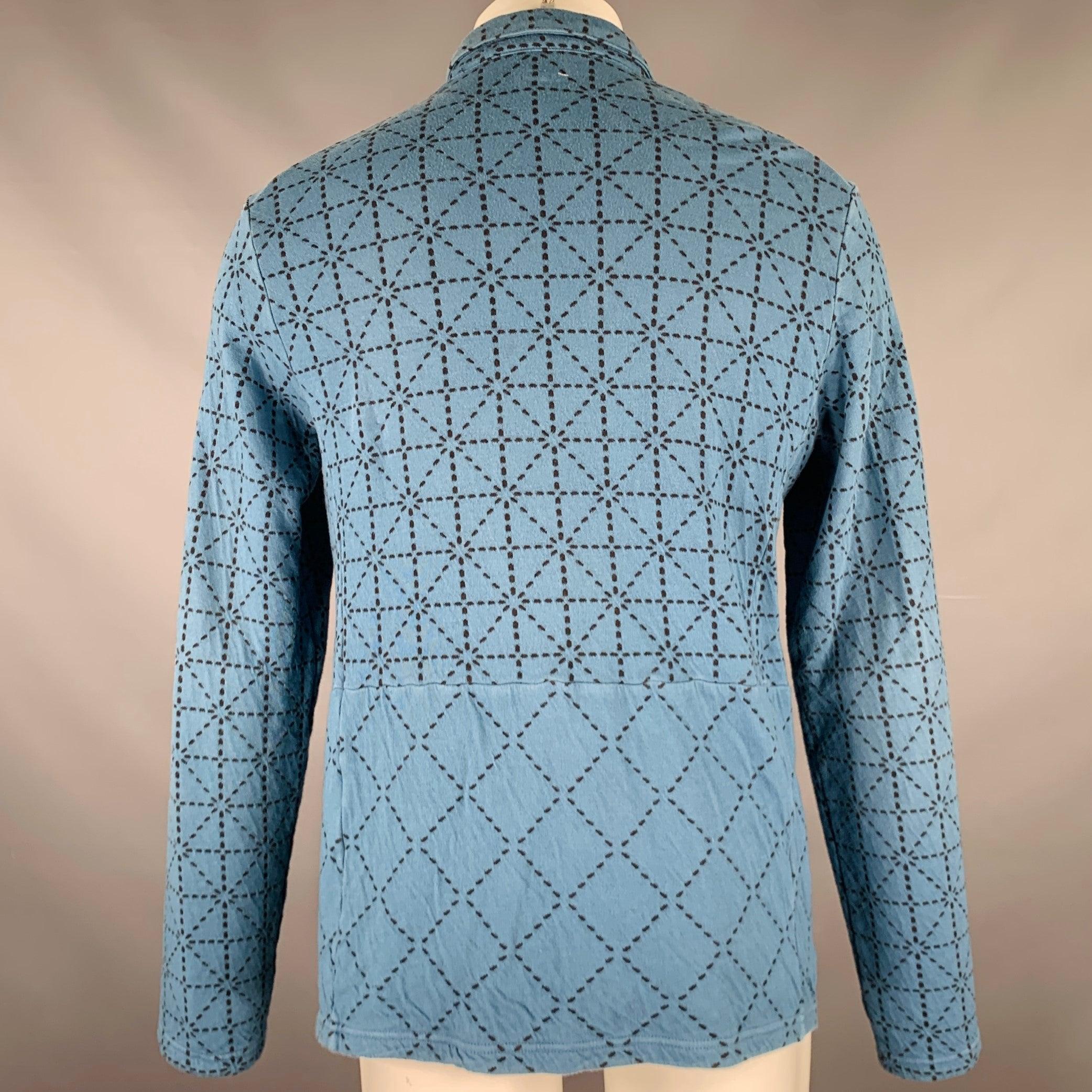 Men's KAPITAL Size M Blue Black Triangle Cotton Two Pockets Jacket For Sale