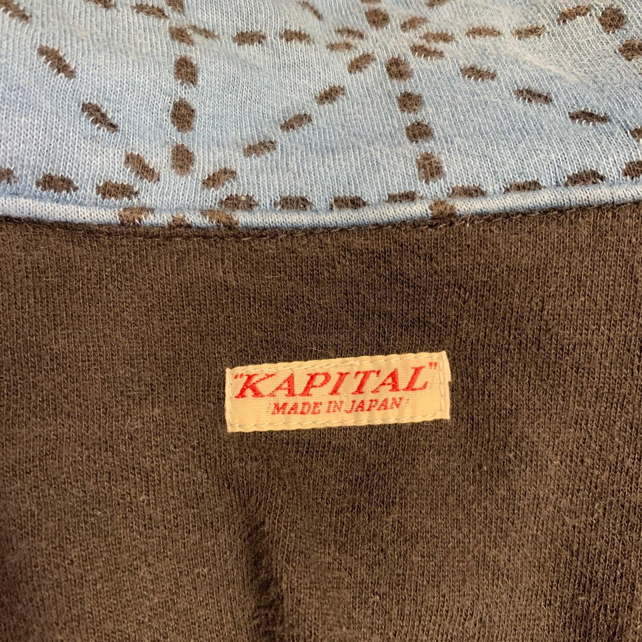 KAPITAL Size M Blue Black Triangle Cotton Two Pockets Jacket For Sale 1