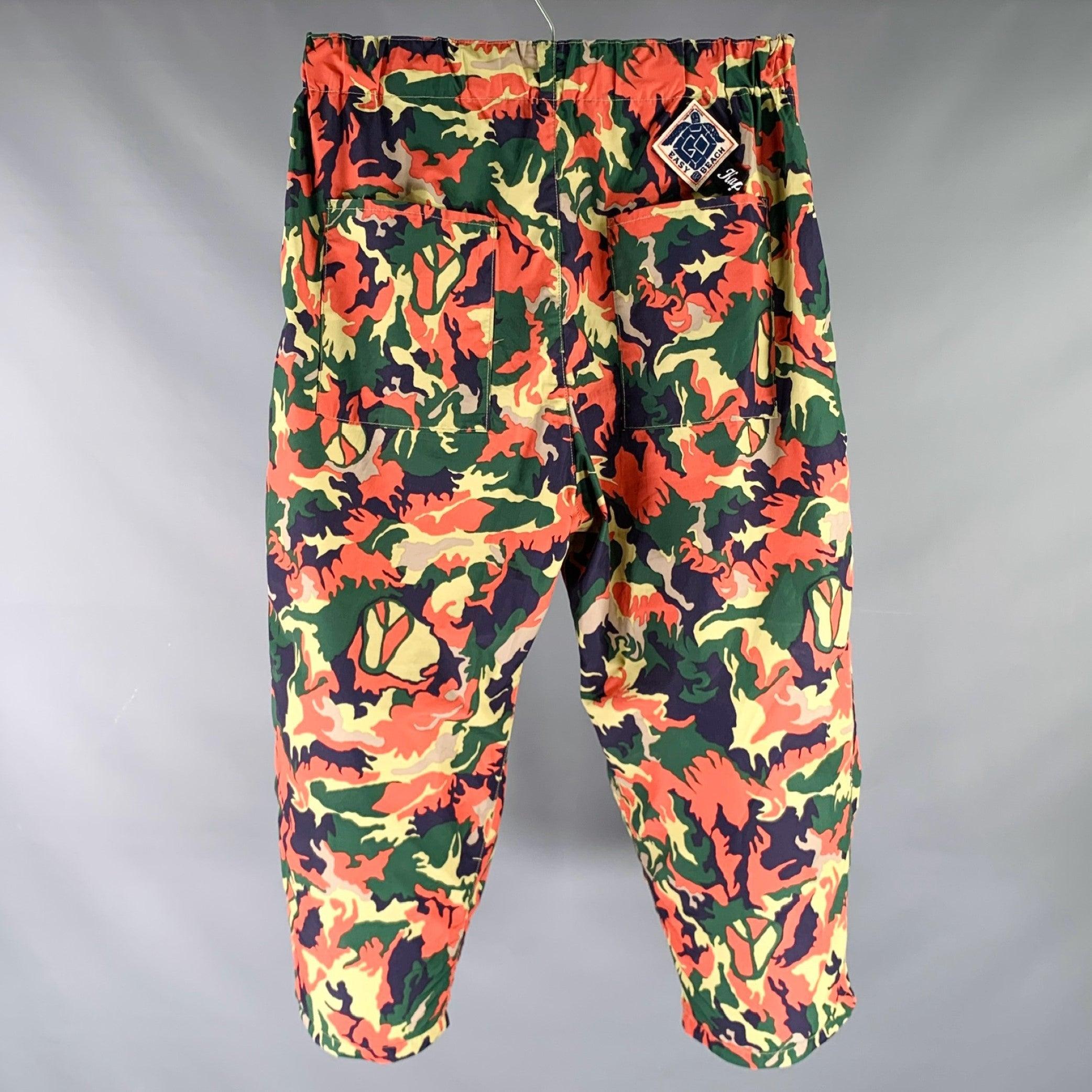 Rose KAPITAL -Easy Beach Go- Pantalon casual camo multicolore en polyester, taille M en vente