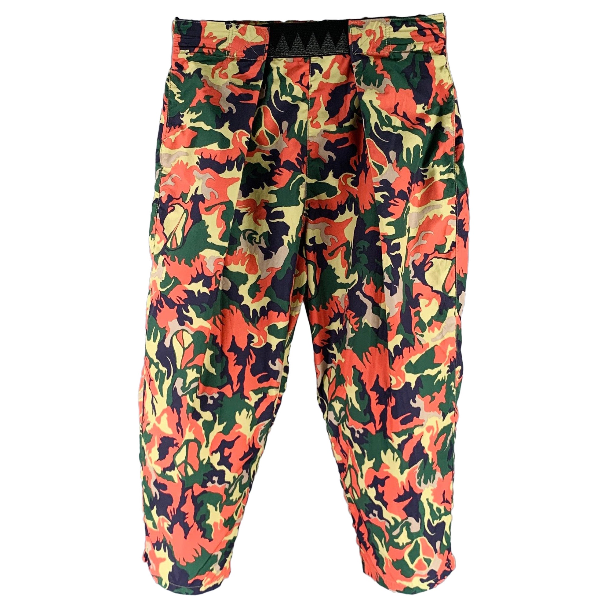 KAPITAL Größe M -Easy Beach Go- Mehrfarbige Camo Polyester- Casual-Hose