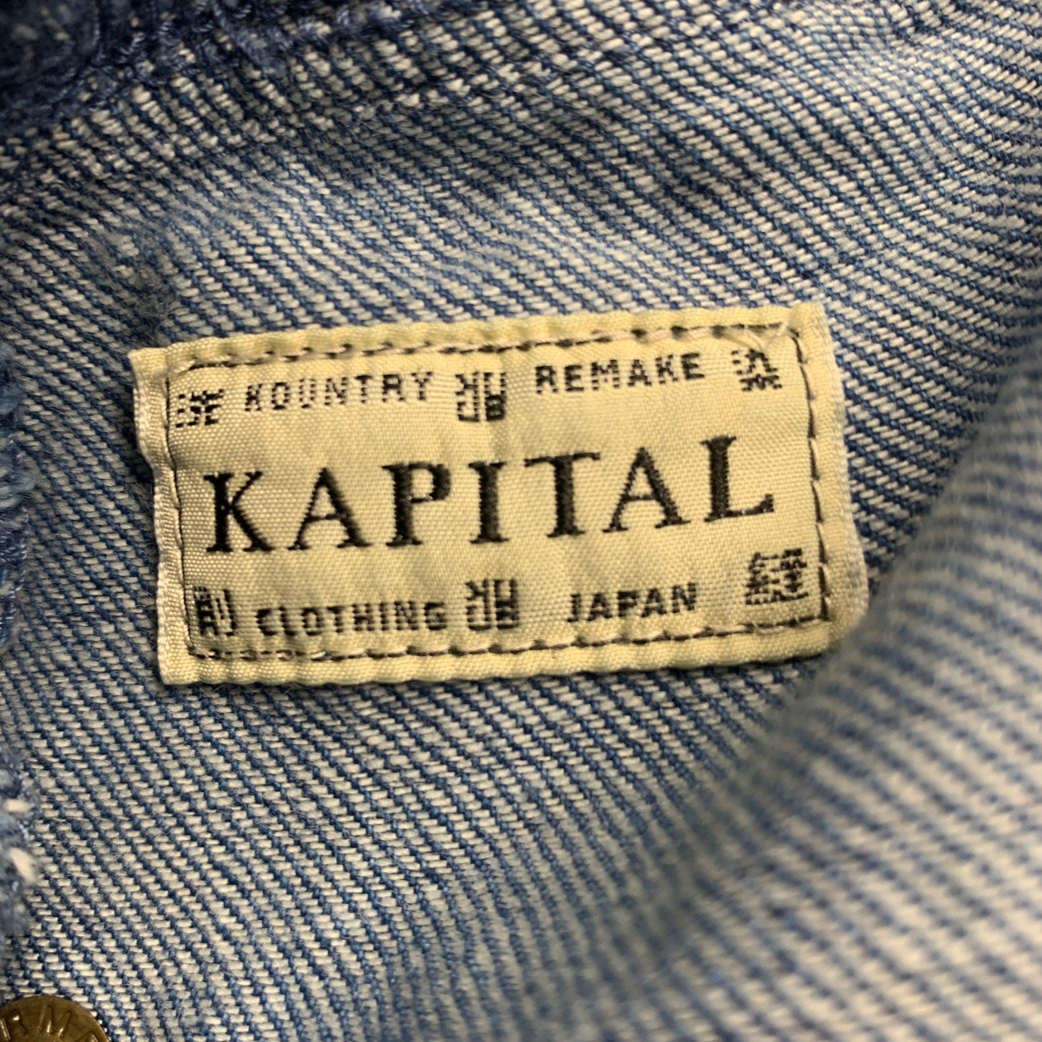 Men's KAPITAL Size M Indigo Wash Cotton Drawstring Waistband Casual Pants For Sale