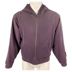 KAPITAL Size M Purple Quilted Cotton Nylon Hooded Sweatshirt