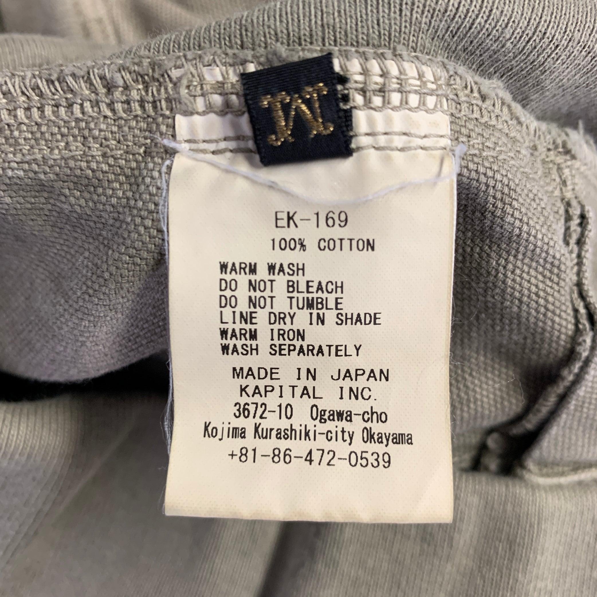 KAPITAL Size M -Sarouel- Green Cotton Drop Crotch Casual Pants In Excellent Condition For Sale In San Francisco, CA