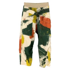 KAPITAL Size S Green & Cream Rip-Stop Bruch Camo Cotton / Nylon Casual Pants