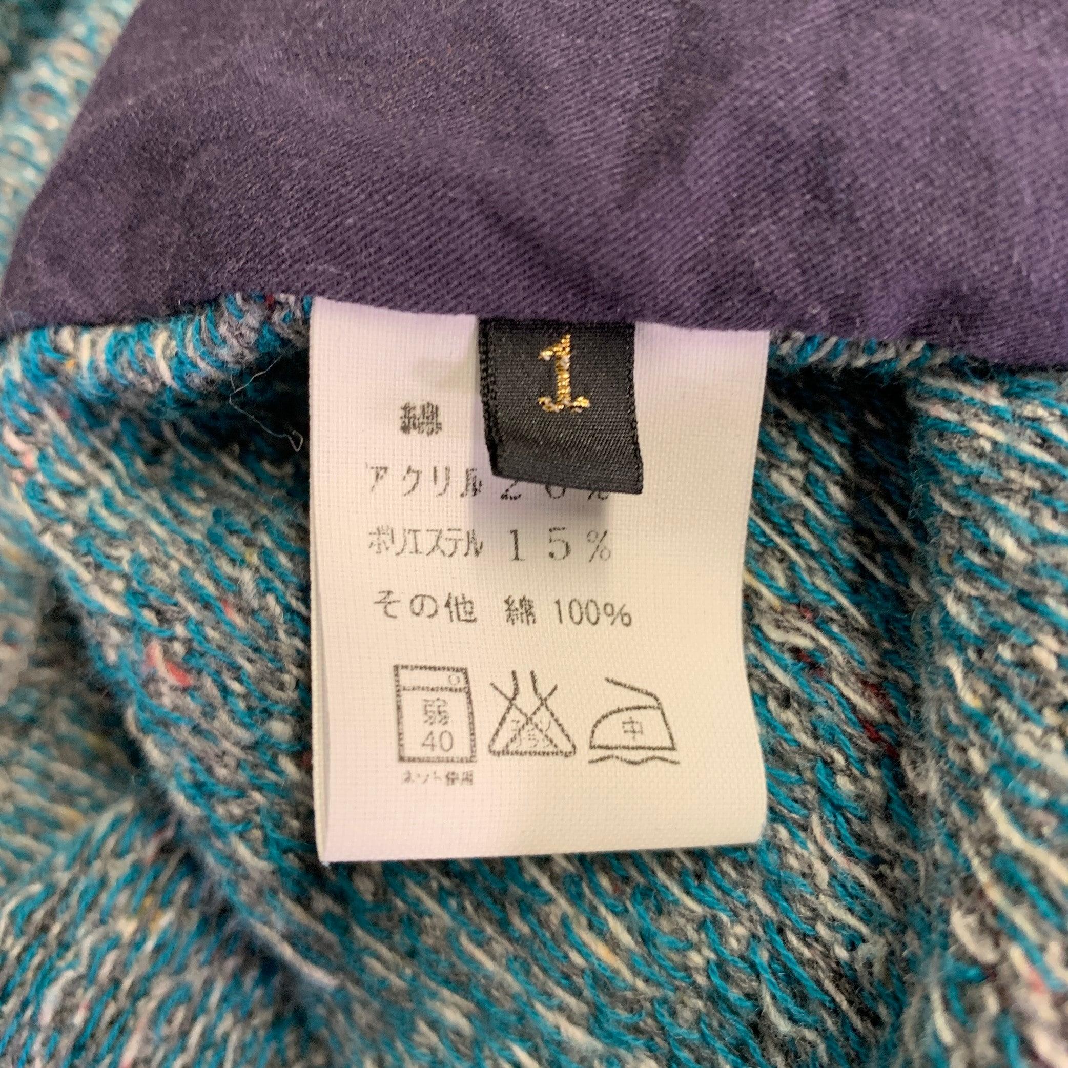 KAPITAL Size S Grey Blue Plaid Cotton Blend Button Up Vest 2