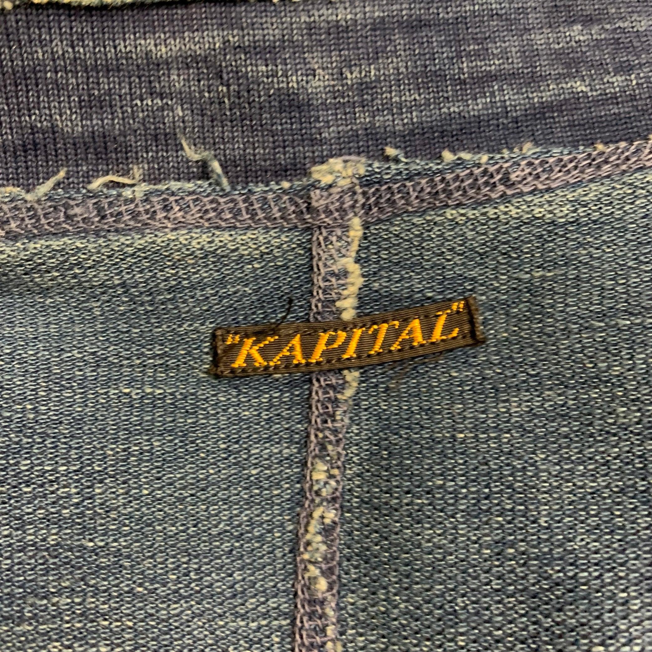 Men's KAPITAL Size S Navy Linen Blend Double Breasted Jacket