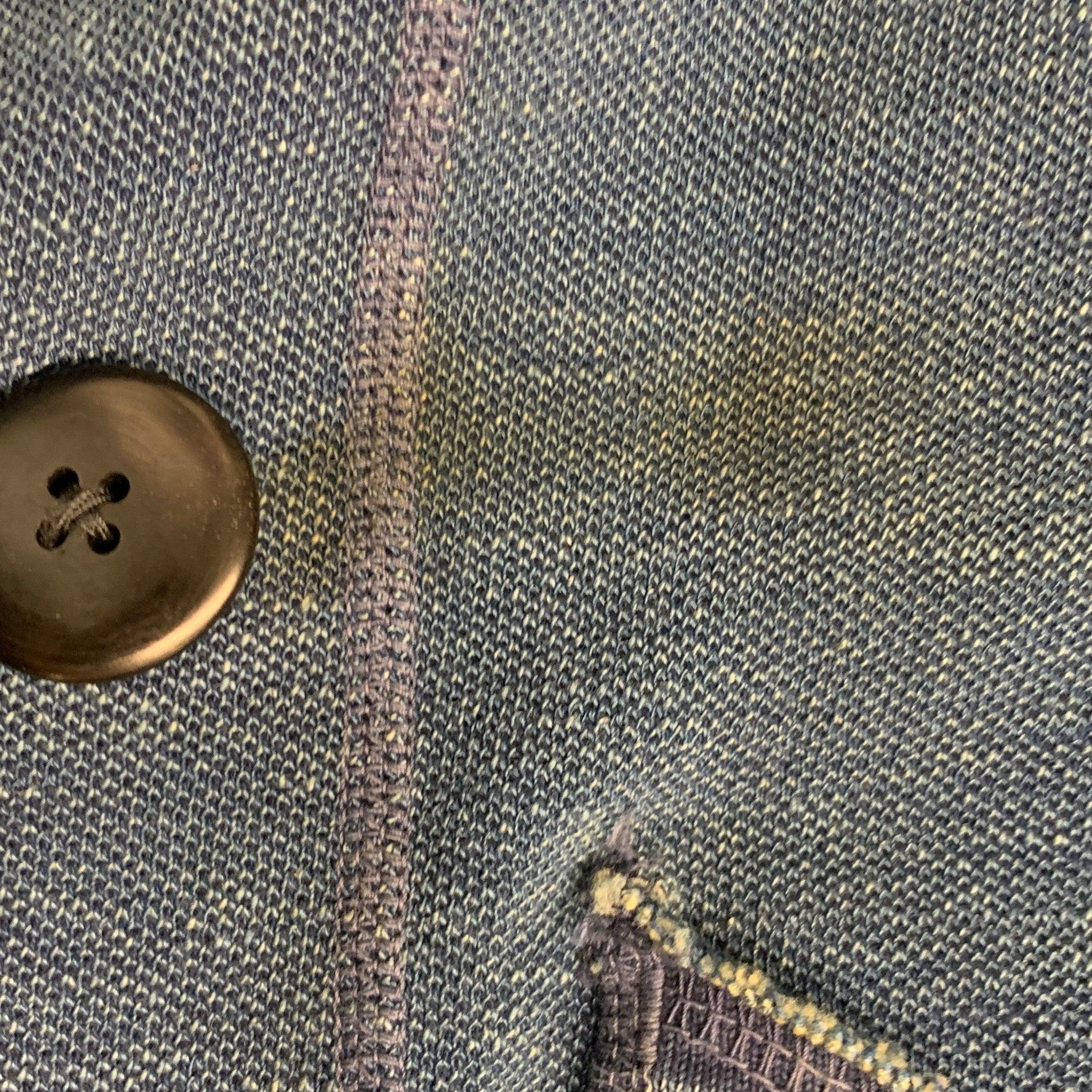 KAPITAL Size S Navy Linen Blend Double Breasted Jacket 1