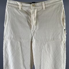 KAPITAL Size XL Cream Diamond Cotton Button Fly Casual Pants