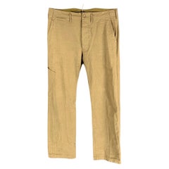KAPITAL Size XL Khaki Cotton Wide Leg Casual Pants