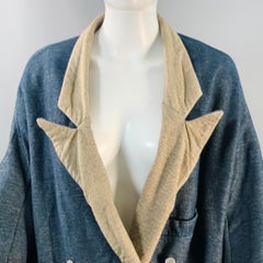 Kapital Size XS Indigo Tan Cotton Twill Double Breasted Peak Lapel Jacket
