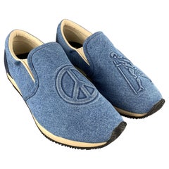 KAPITAL x WAPi-SABI Size 9 Light Blue Denim MILAN Slip On Sneakers