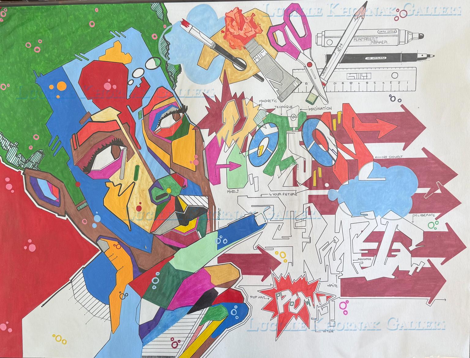 Kapone Abstract Painting - Graffitti CIrcuitry