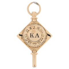 Kappa Alpha Society Key Fob, 14k Yellow Gold Cornell Member Vintage