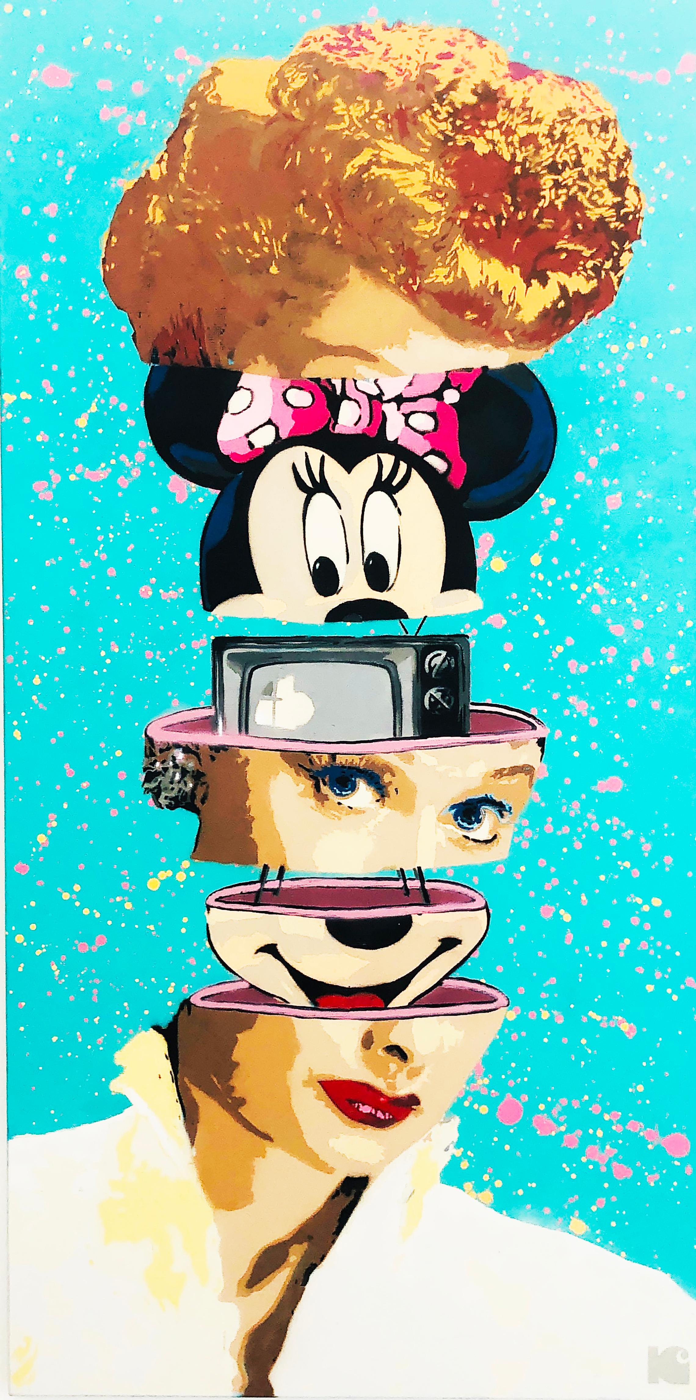 Figurative Painting di Kar-Part - "Chi ama Lucy"  aerosol su tela