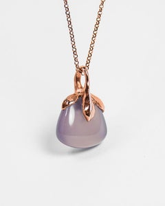 Kara 18k Rose Gold and Freeform Purple Chalcedony Pendant