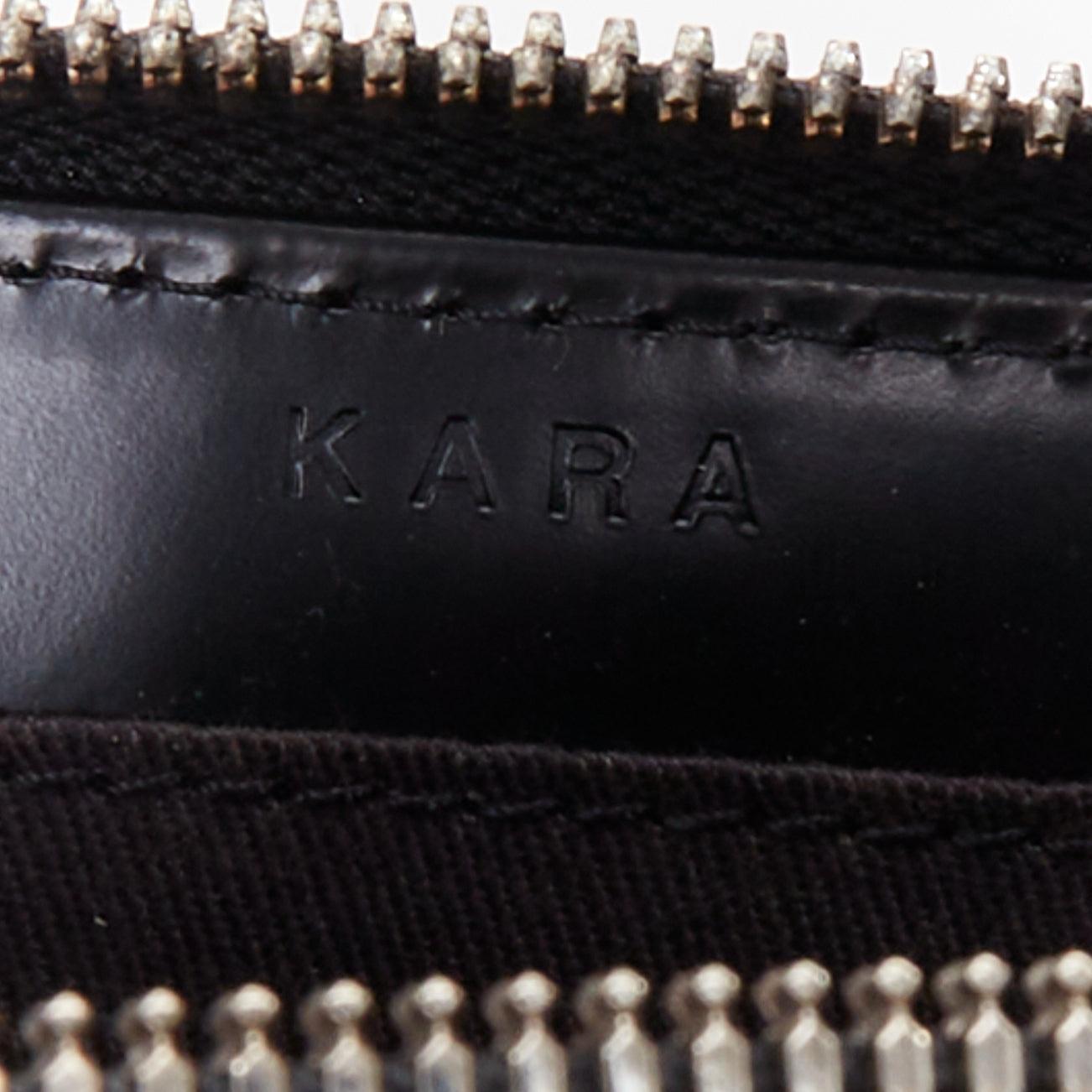 KARA Bike Chain Wallet black leather silver chunky chain micro crossbody bag For Sale 5