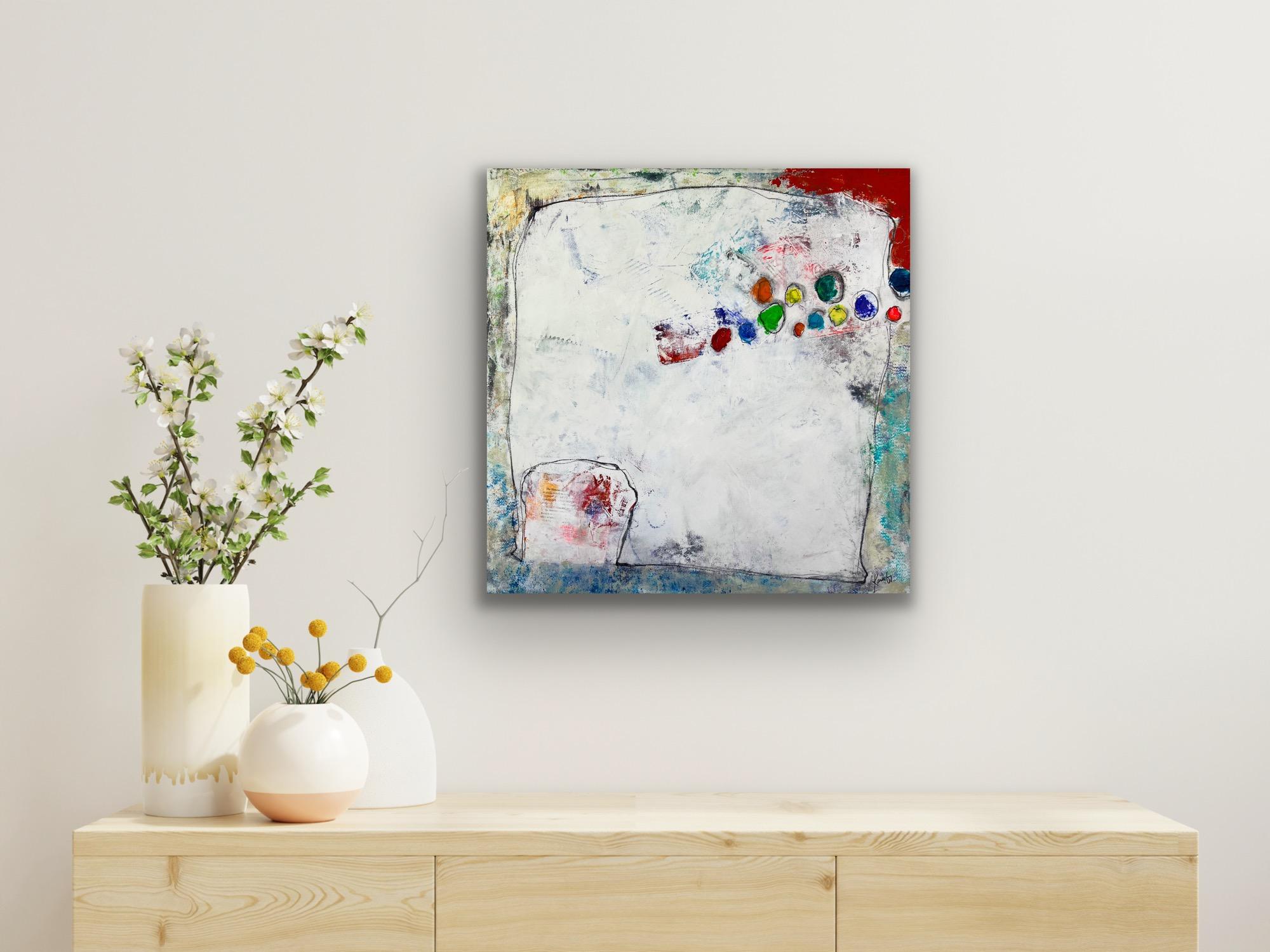 An original, fine art, abstract painting, 