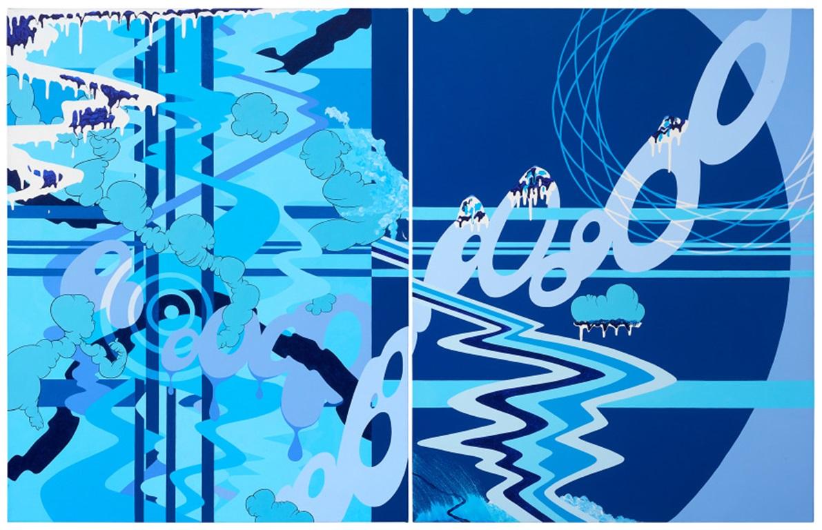 An Initial Exploration of Oraficial Relatedness, Painting by Kara Maria, 2001

Additional information:
Medium: Acrylic on canvas (diptych)
Dimensions: 51 × 80 in

Kara Maria produces paintings and work on paper that reflect on political themes such