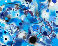 Blue into Black, (Vaquita), Acrylic on Canvas Painting by Kara Maria, 2015