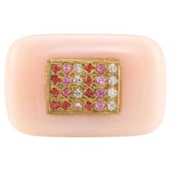 Kara Ross Ring mit rosa Saphir, rosa Granat, Diamant und rosa Opal