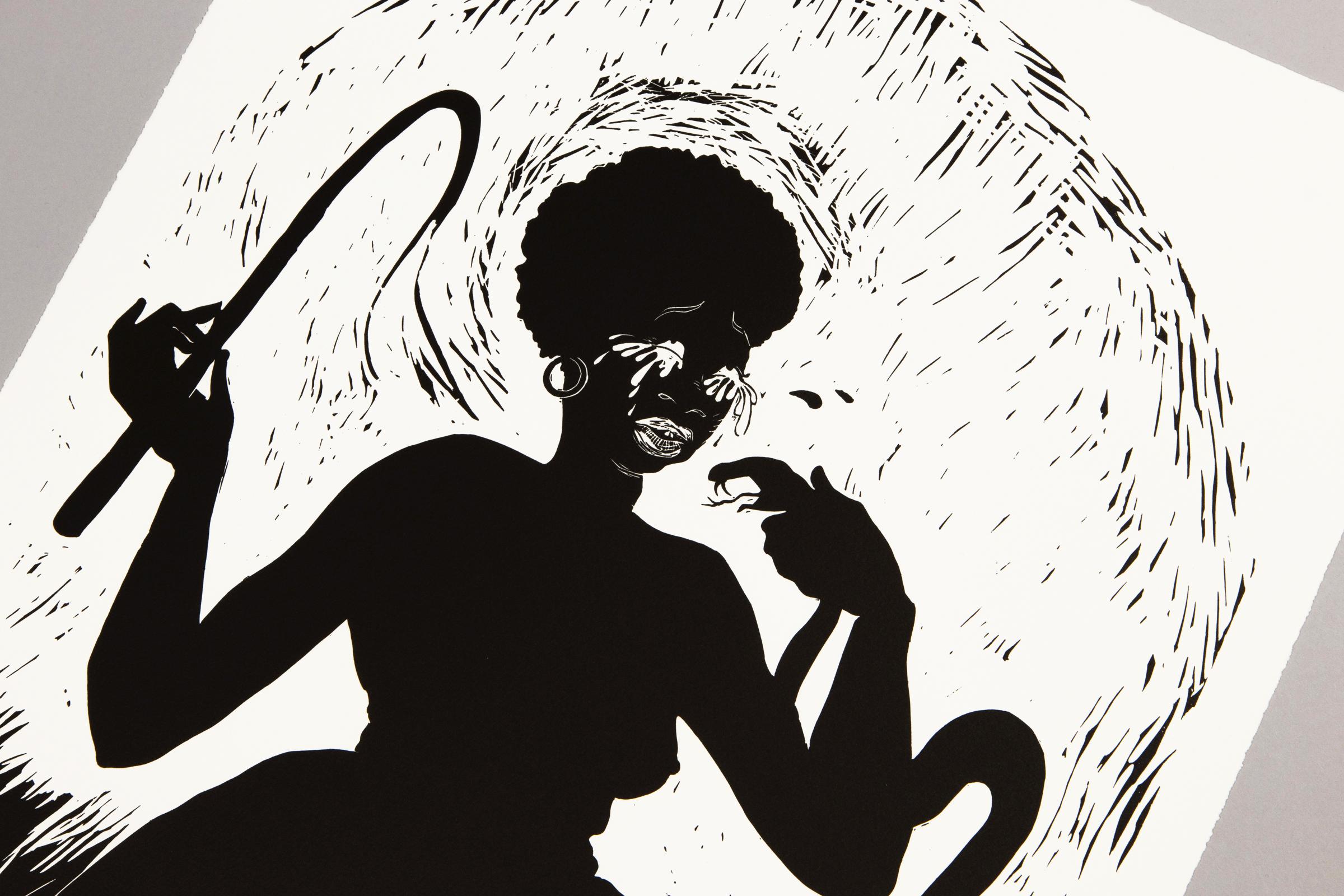 Kara Walker, Boo-Hoo: Impresión firmada, Linograbado sobre papel, Arte contemporáneo en venta 2