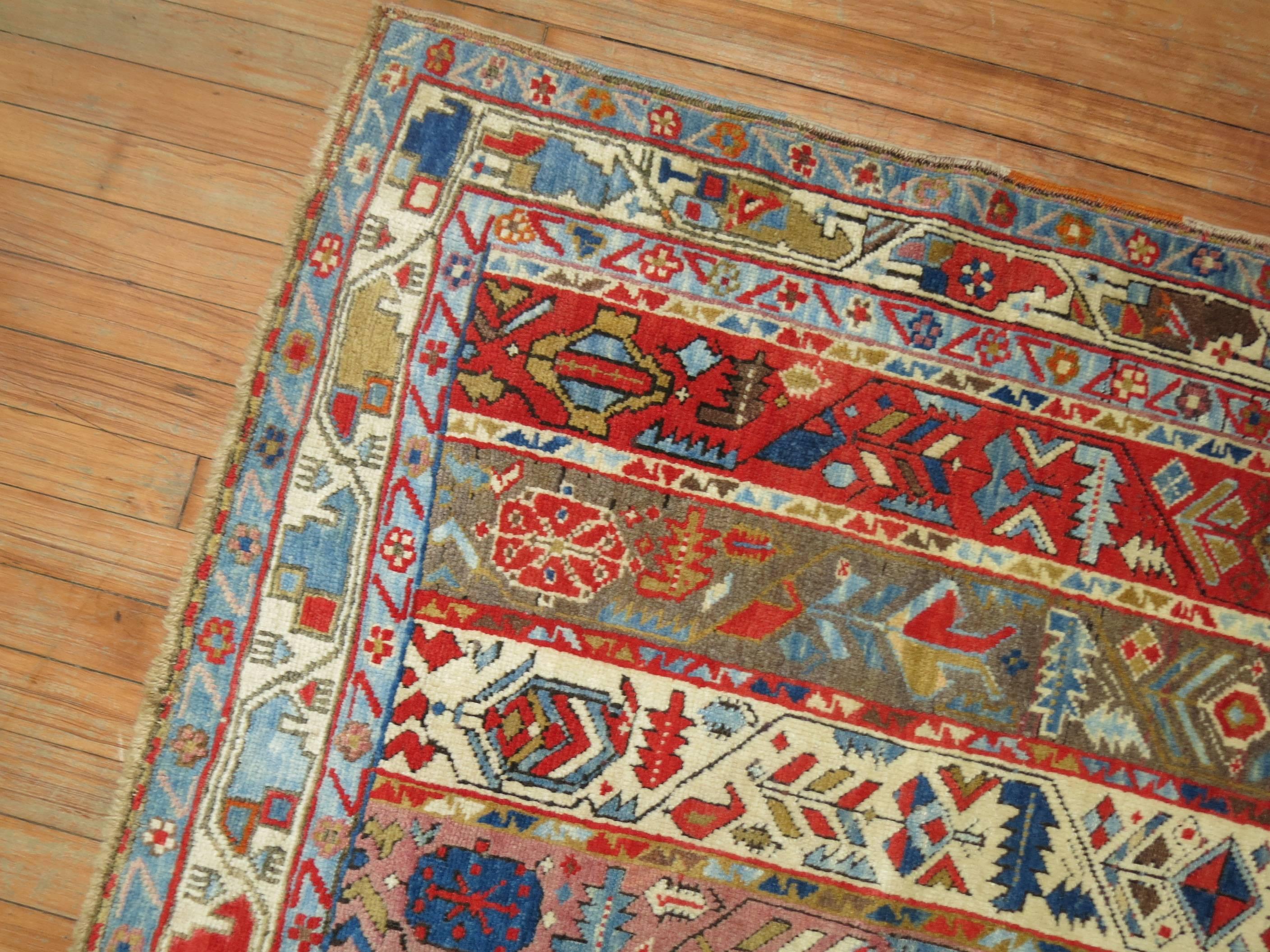 Hand-Woven Zabihi Collection Karabagh Caucasian Rug For Sale