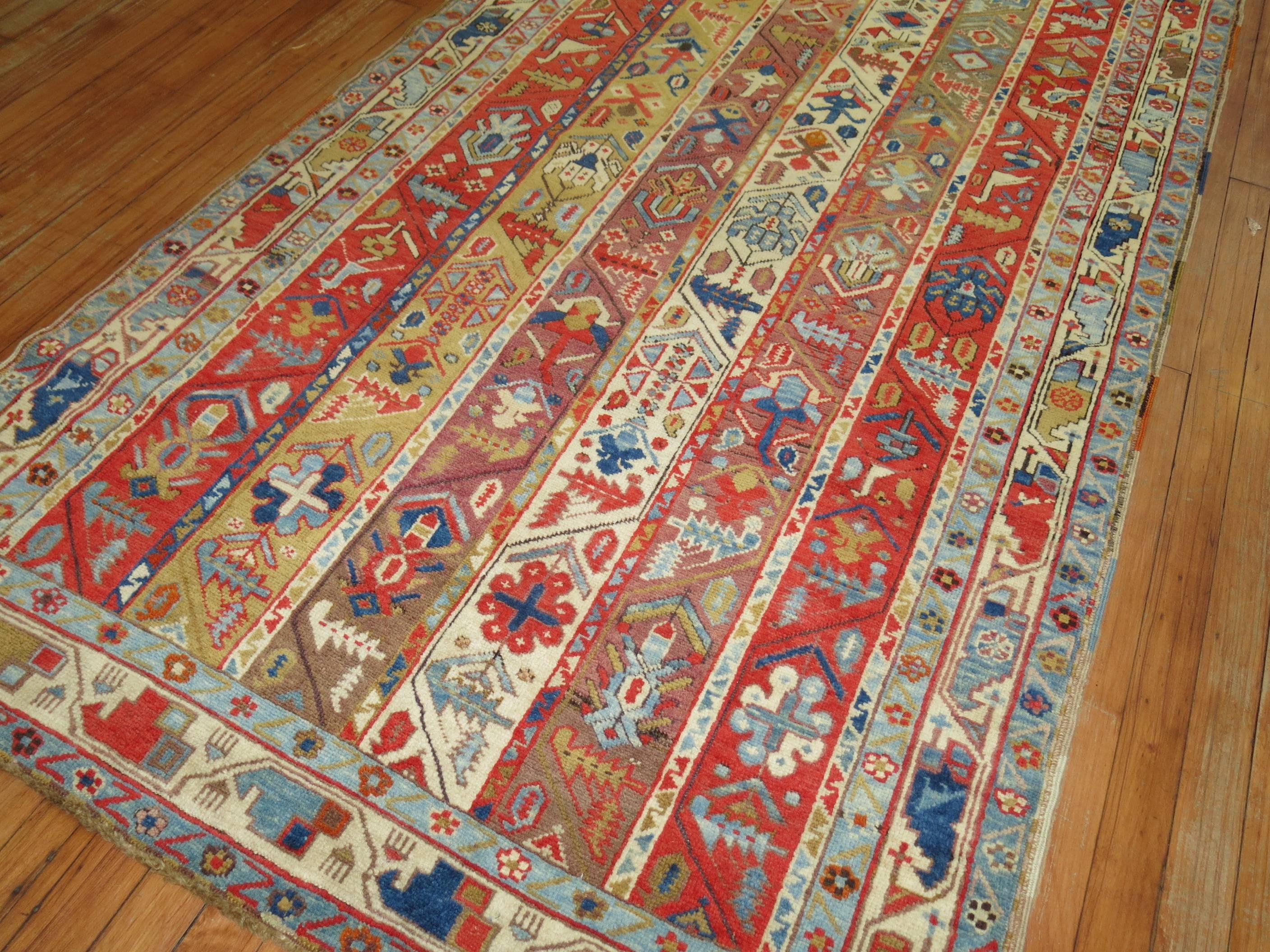 Zabihi Collection Karabagh Caucasian Rug In Good Condition For Sale In New York, NY
