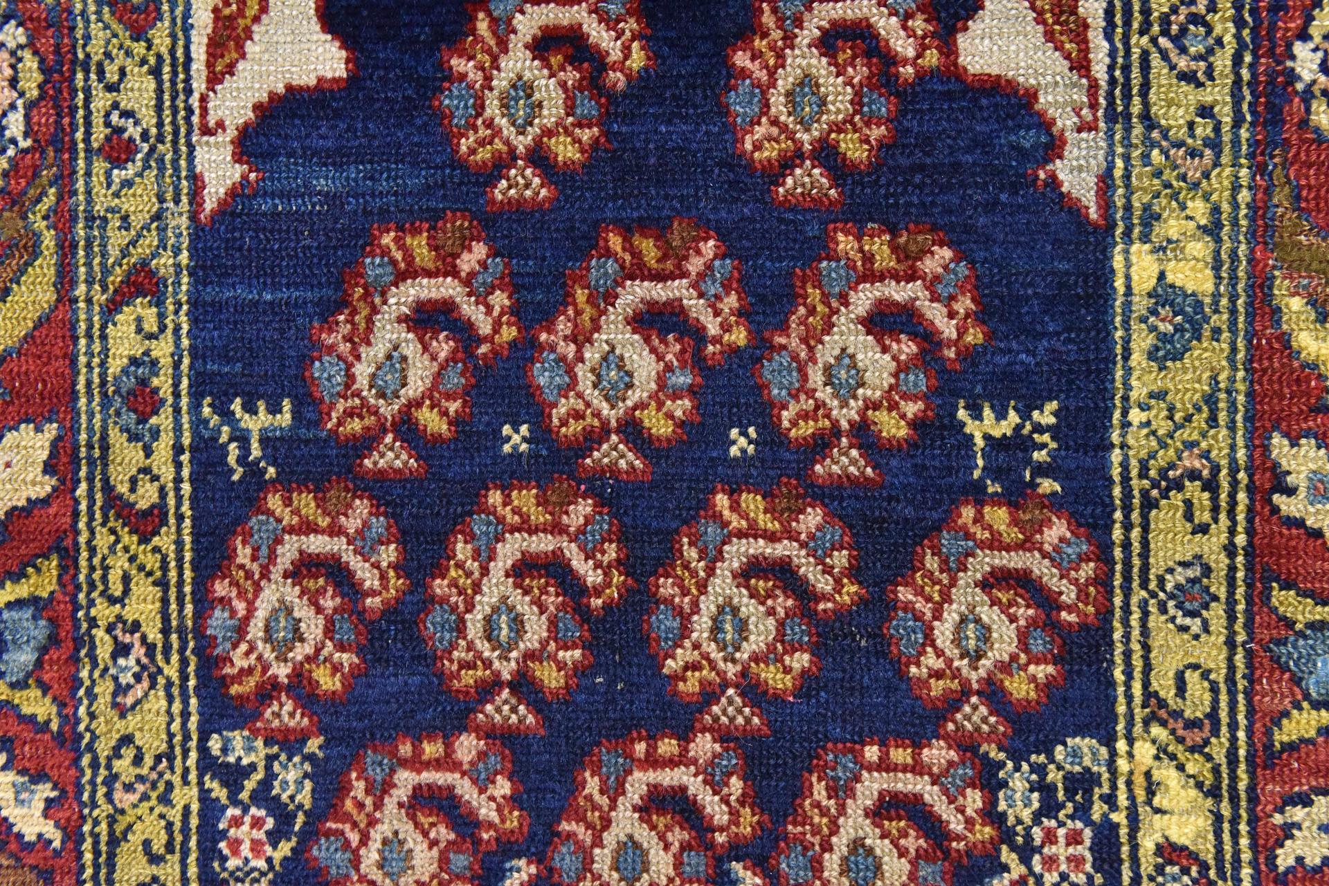 Hand-Knotted Karabagh Dated Runner with Paisley Design For Sale