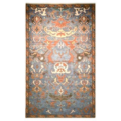 Karabagh Orley Shabahang Tribal Revival Rug in Red and Blue, 3x5