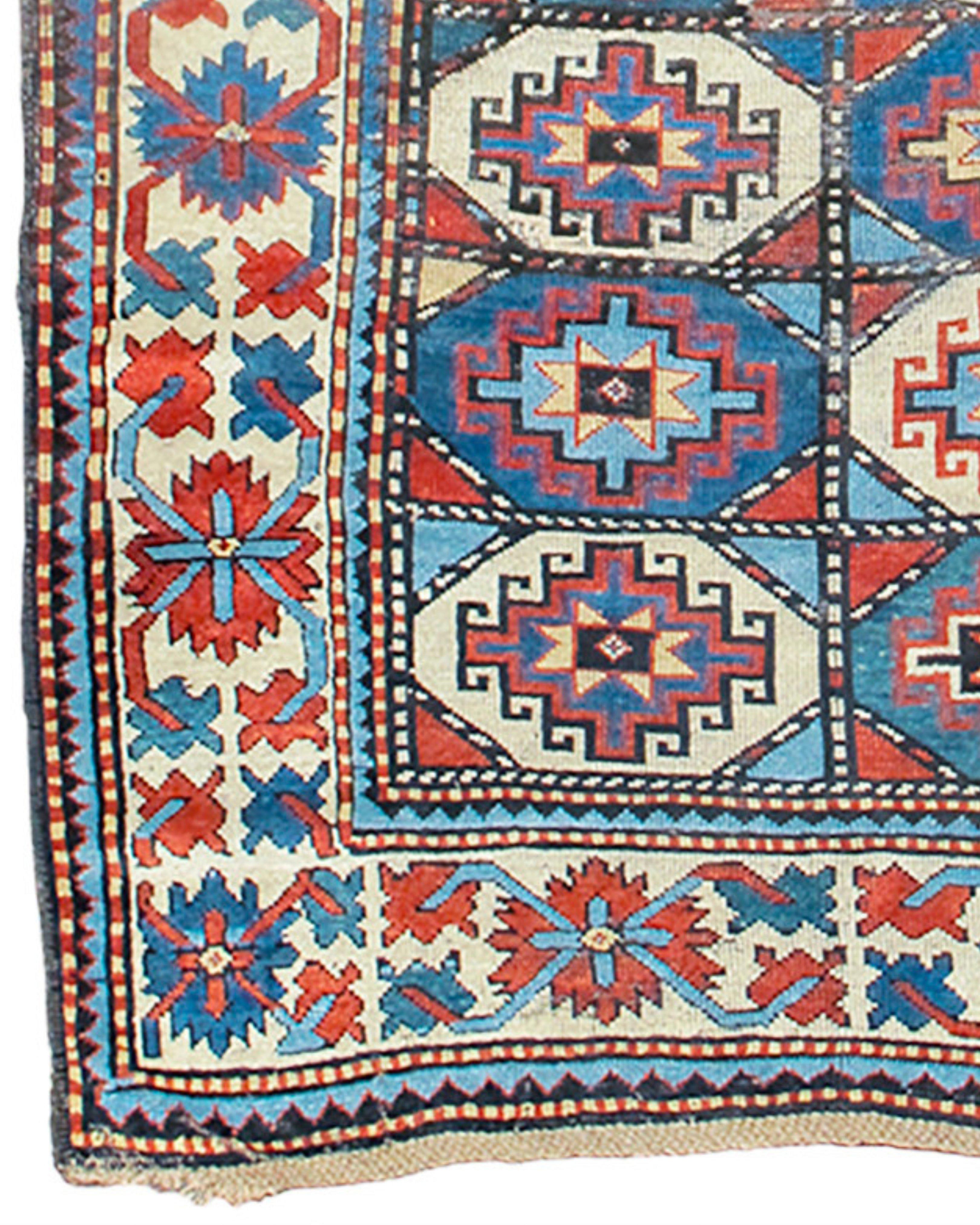 Hand-Knotted Antique Karabagh Rug, 19th Century For Sale
