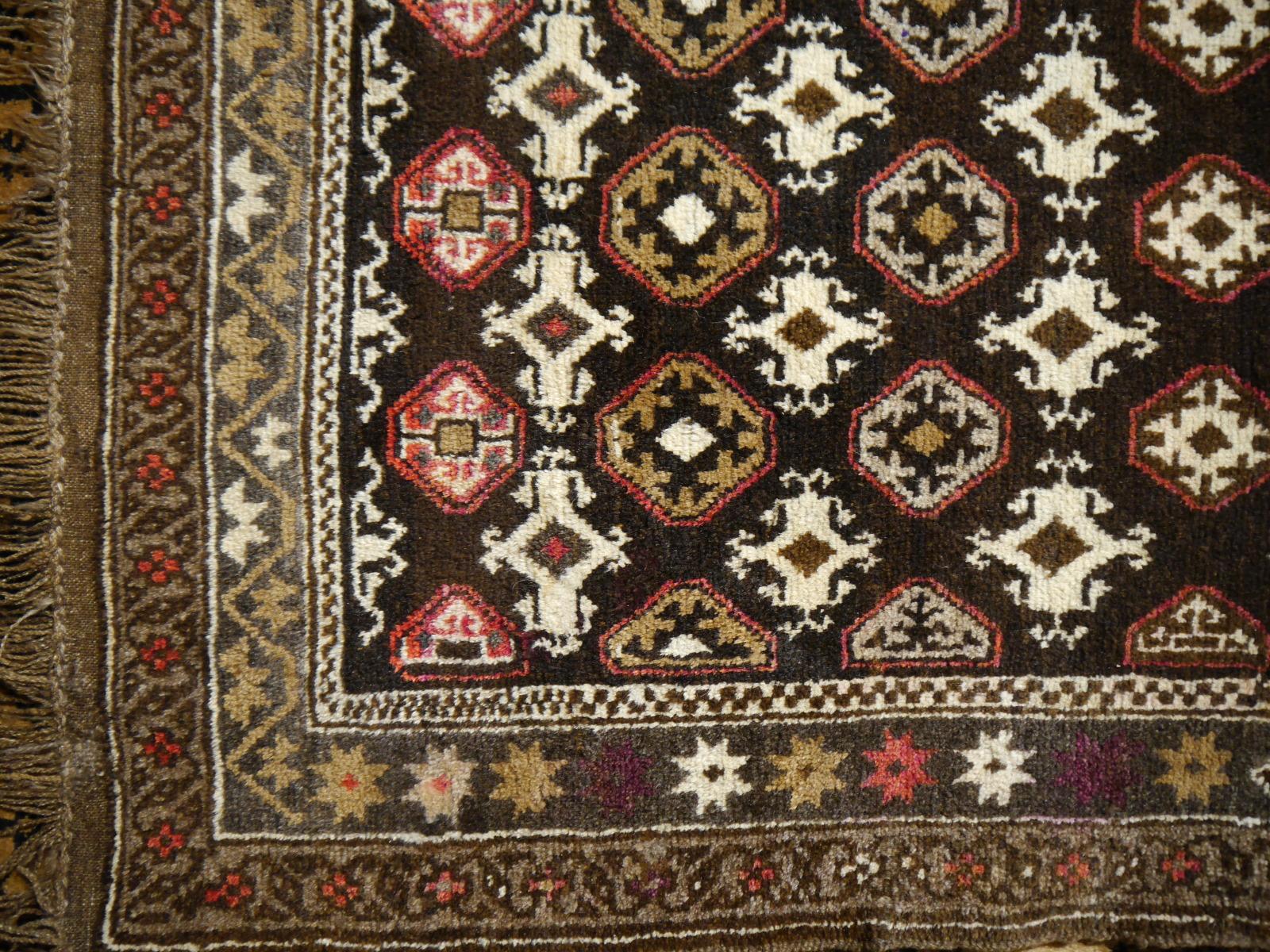 Wool Karabagh Rug Hand Knotted in Azerbeijan, Midcentury For Sale