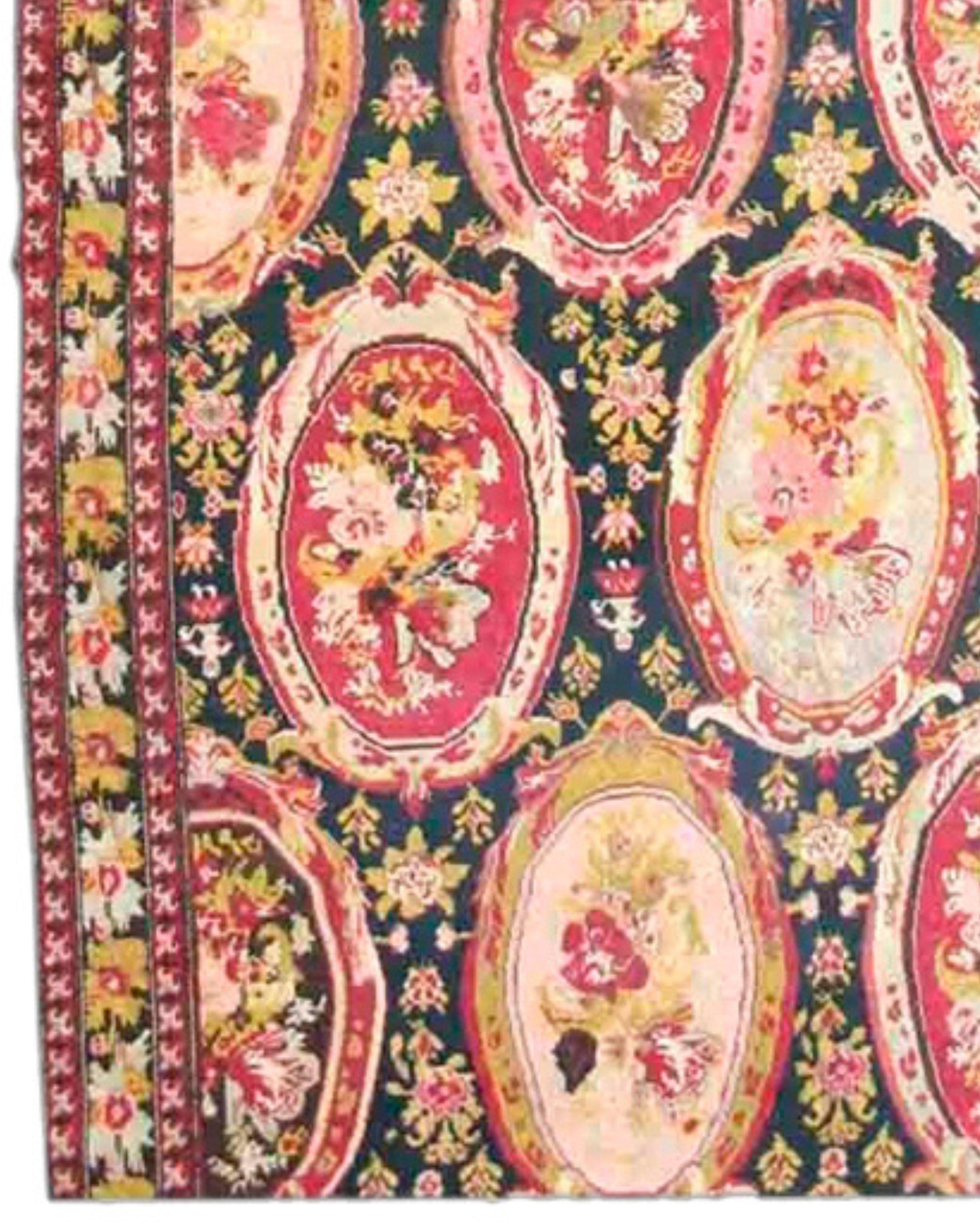 Hand-Knotted Antique Karabagh Long Rug, Late 19th Century For Sale