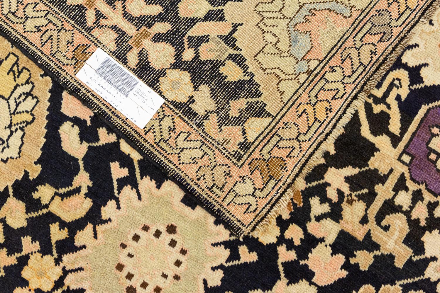 Wool Karabakh 'Qarabağ' Antique Runner Corridor Size Carpet, ca. 1900 For Sale