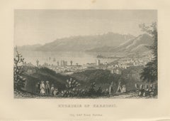 Karachi, View over the Town and Bay, Antique Steel Engraving, 1859