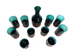 Karaffe + 10 Gläser NANNY STILL per RAAK 1960er Kupfer