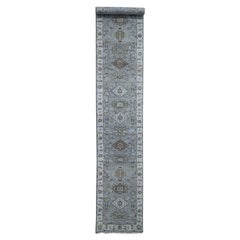 Karajeh Design Pure Wool Hand Knotted Extra Large Runner Oriental Rug Karajeh Design Pure Wool Hand Knotted Extra Large Runner Oriental Rug