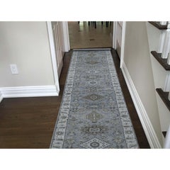 Karajeh Design Pure Wool Hand Knotted Extra Large Runner Oriental Rug