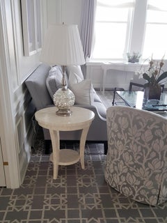 Karakum Two-Tiered Table in Bone with Shelf